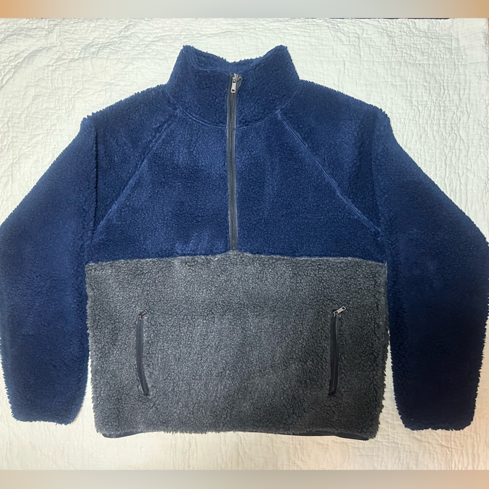 Todd Snyder Navy and Charcoal Fleece Pullover / Jacket